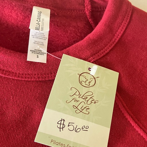 Bella Canvas Red Crewneck Pilates Sweat Shirt - Picture 5 of 7